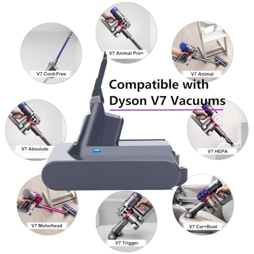 Image of Biswaye 21.6V V7 SV11 Battery Replacement Compatible with Dyson V7 Motorhead Animal Pro Trigger Absolute Allergy HEPA Car+Boat Cordless Vacuum Battery
