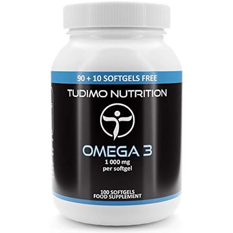Omega 3 1000mg Fish Oil Softgel Capsules - 100 pcs (3+ Month Supply) of Rapidly Disintegrating Capsules, Each with 1000 mg of Premium Quality Fatty Acid Oil Cover
