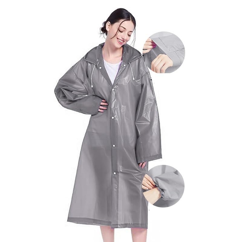 Image of EVA Waterproof Rain Coat Hooded Universal Outdoor Water Resistant Rainwear Suit for Men Women Boys & Girls (Universal)