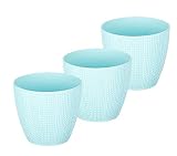Set de 3 Macetas Redondas con Plato incorporado