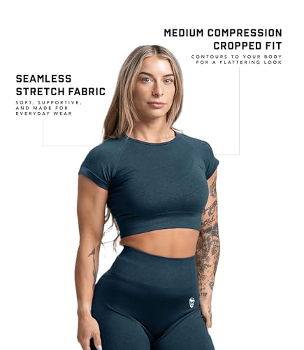 Image of Gymreapers Short Sleeve Workout Tops for Women - Crop Tops for Women Tee - Yoga Athletic Tops for Running, Gym, & Training