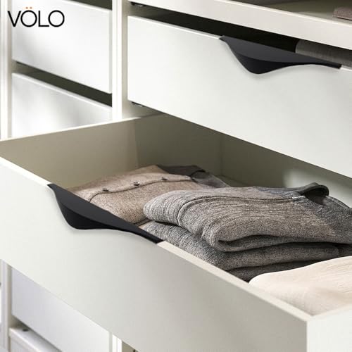Image of VOLO 6 Inch Aluminium Kitchen Profile Handle - Sleek and Durable Handle for Modern Kitchen Drawers, Cabinets, and Furniture Pulls (128mm) (2, Black)