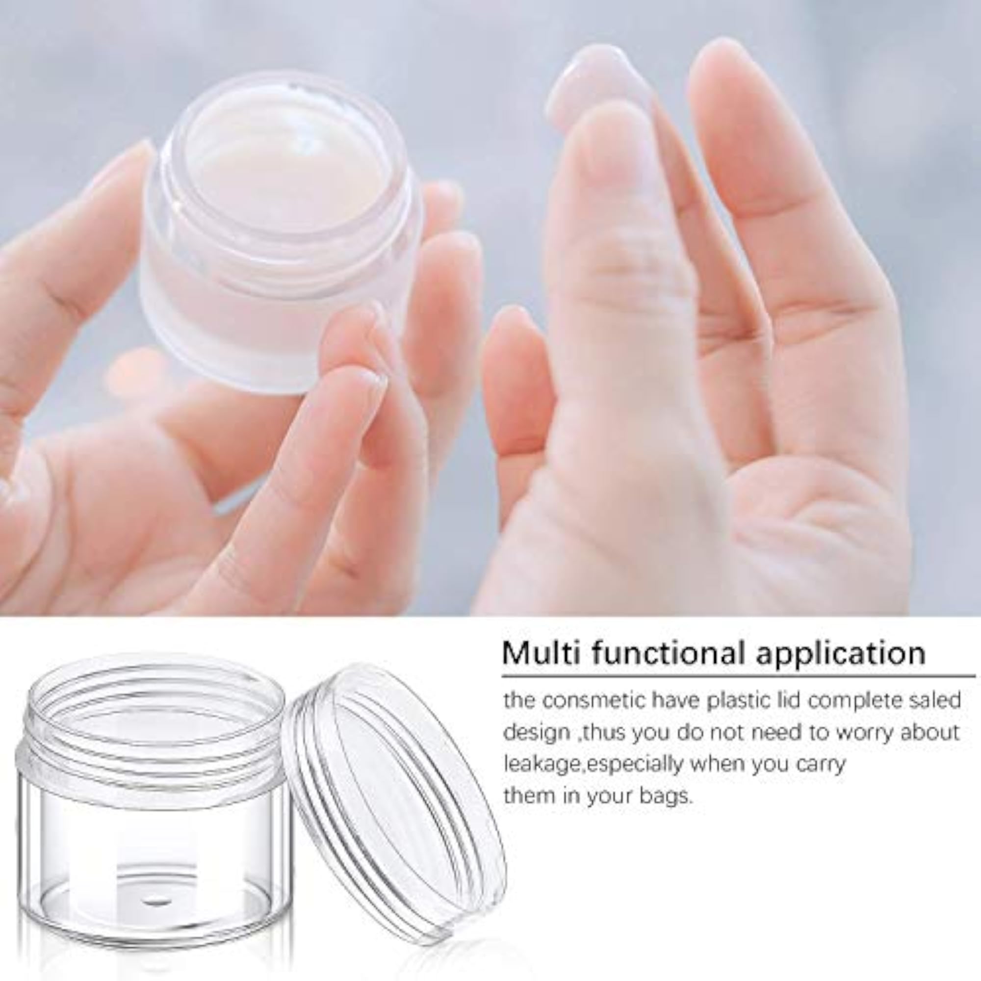 72pcs 5grams Unbreakable Plastic Transparent Containers