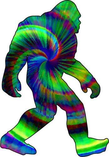 Bigfoot Decal - Tie Dye Sasquatch Vinyl Sticker