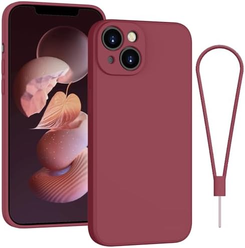 Andwing For iPhone 13 Case Silicone Case Soft Ultra Phone Case Slim Protective Shockproof Cover Scratch-Resistant Microfiber Lining, 6.1" Khaki