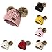 TENDYCOCO Sombrero Beanie Doble Pompom de Punto Gorras Otoño Invierno Cálido Suave...