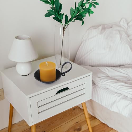 Aglary 2Pcs Matte Black Iron Pillar Candle Holders, With Handle, Simple Industrial Style ，Table Centerpiece Decoration thumb #4