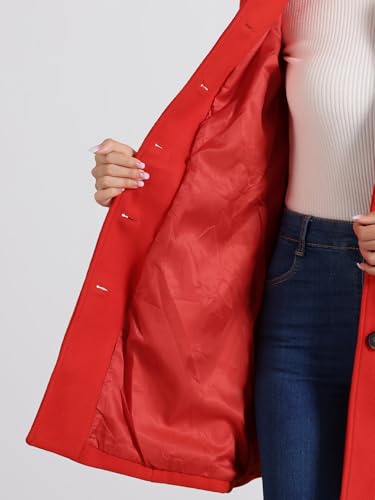 Image of Allegra K Women's Winter Classic Overcoat with Pockets Single Breasted Coat | Soft pea coat, Fully lined outerwear, Trendy, Fall office peacoat, Warm casual holiday everyday wear,