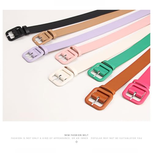 Belts for Women Candy Color Fashion Square Buckle Belt Jeans Dresses Pants Ladies Waist Belt4