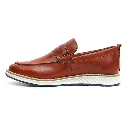 Sapato de Couro Casual Masculino Loafer Elegante Social Monk Cor:Marrom;Tamanho:41