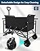 Lightweight Folding Wagon, Large Capacity Collapsible Grocery Cart on Big Wheels, Heavy Duty Foldable Shopping Carts, All-Terrain Outdoor Utility Carts for Camping, Sports, Garden, Beach, 3.5 Cu Ft