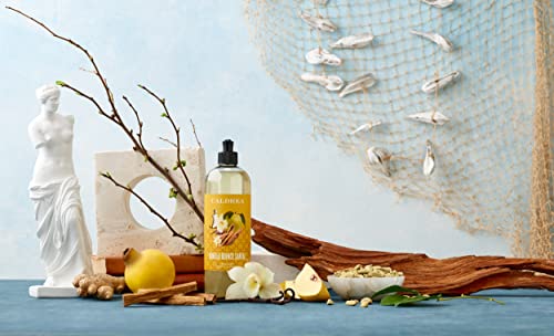 Image of Caldrea Dish Soap, Dishwashing Liquid made with Soap Bark, Aloe Vera and Cardamom Seed Oil, Vanilla Quince Santal scent, 16 oz