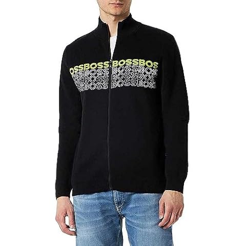BOSS Men's Zightek Black Knitted Cardigan Cover