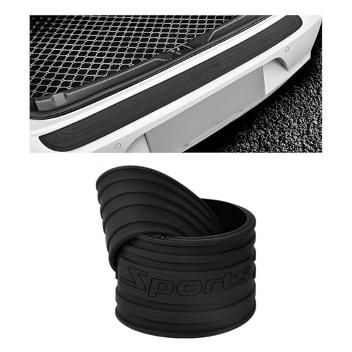 BWBWND Car Rear Bumper Protector Guard, Anti-Scratch Auto Trunk Door Entry Protection Strip, Non-Slip Rubber Bumper Protective Cover Guard for Most Cars Trucks SUVs (Black Sport, 41")
