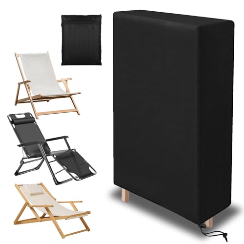 VORHOT Copertura Sedie Esterno Pieghevoli, Tessuto Oxford 420D, Impermeabile, Resistente ai Raggi UV, Antivento, 100x70x34 cm