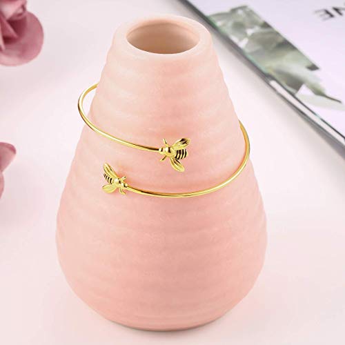 Lazluvu Bee Bracelets For Women Adjustable Gold Plated Honey Bee Bracelet Animal Bangle Bracelets Jewelry For Teen Girls Bee Lovers #TOP2