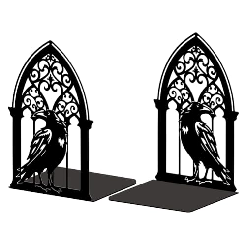 Peacoblue Metal Bookends for Shelves, Modern Decorative Heavy Duty Study