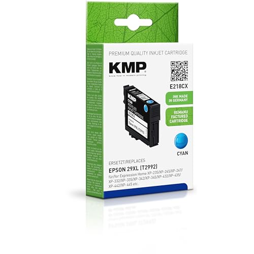 KMP Tintenpatrone passend für Epson 29XL Cyan (C13T29924010) - E218CX - für Epson Expression Home XP-235, XP-240 XP-245, XP-247, XP-250, XP-25... etc.