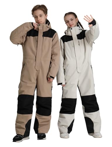 Image of GSOU SNOW Kids Snow Suit One Piece Ski Suit Boys Girls Snowboard Jumpsuits Waterproof Youth Snowsuit Outfit