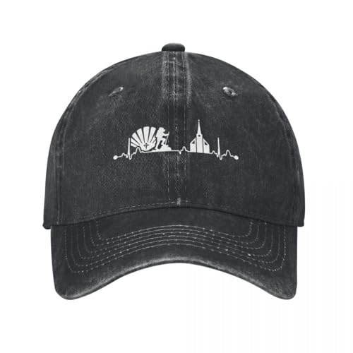 Gorro cálido Latido del corazón Blanco Camino de Santiago Unisex Retro Denim Lavadas Gorras de béisbol Mujeres Vaquero Calle Sombrero de Marea Senderismo Gorra Snapback para Hombre