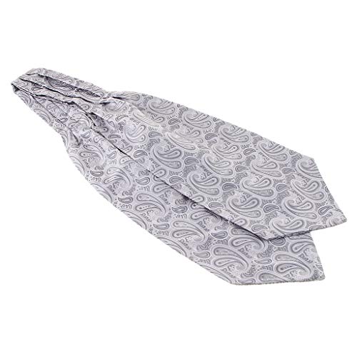 Fityle Mens Casamento Gravata Formal Ascot Scrunch Auto Pescoço Gravata Bolso Conjunto Quadrado - Pa