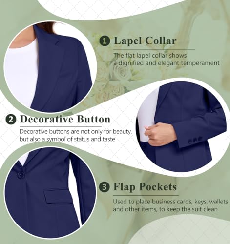 Women's Suits for Work Professional, 2 Piece Office Work Suit Set, Slim Fit One Button Blazer Jacket and Pants Set2
