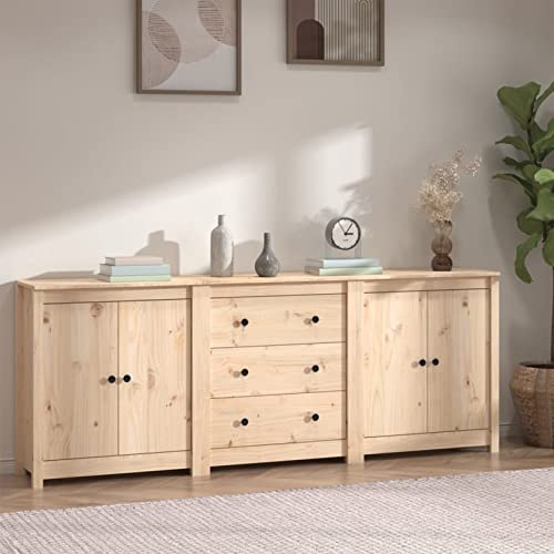 CIADAZ Buffet 210x35x80 cm Bois Massif de pin,Buffet,Buffet Salon,Buffet,Crédences et Vaisseliers,Meuble Salon,Meuble de Cuisine