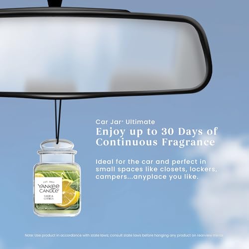 Image of Yankee Candle Car Jar Ultimate, Sage & Citrus, Neutralizes Odors, Up to 30 Days