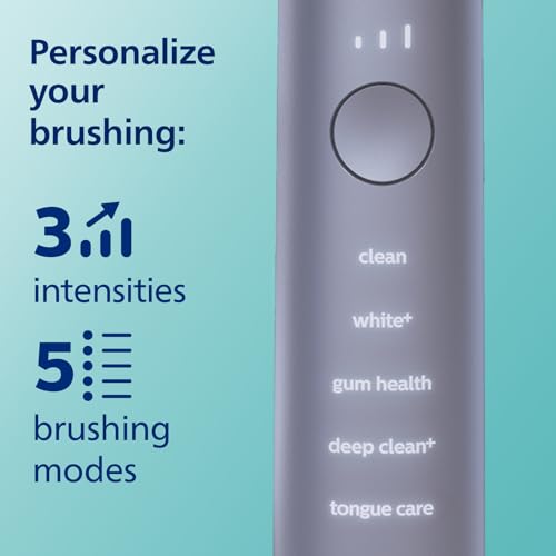 philips sonicare diamondclean smart 9500 electric toothbrush sonic toothbrush with app pressure sensor brush head detection 5 brushing modes and 3 intensity levels grey model hx992341