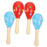 SEWACC 4個子供用マラカス ベビーマラカス 知育玩具 楽器おもちゃ 聴覚発達 砂遊び用ハンマー 設計