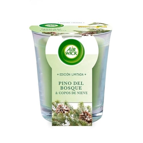 Air Wick Vela Aromática Perfumada con aroma a Pino del Bosque y Copos de nieve 105gr
