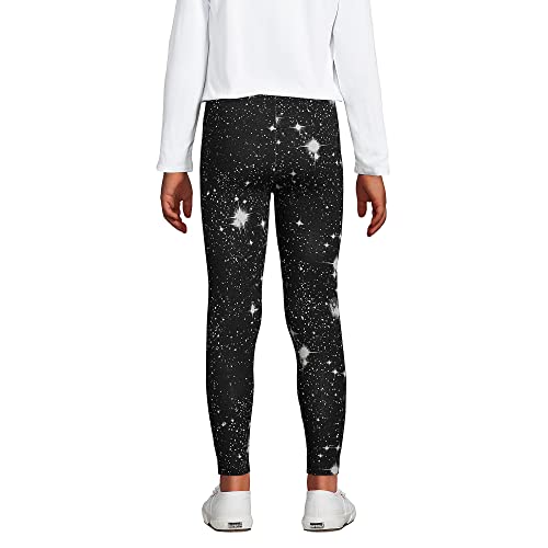 Lands' End G Solid Ankle Legging Black Galaxy Print Kids X-Large #TOP2