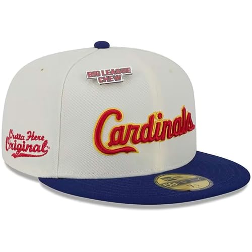 New Era St. Louis Cardinals 59FIFTY Original zweifarbige abnehmbare Kappe mit Nadel (US, Numeric, 7 1/8, Weiß-Blau)