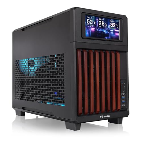 Image of Thermaltake TR200 WS; Micro Chassis; Wood Front Trim; mATX /mITX Support; 360mm Radiator Support; 365mm GPU Clearance; 175mm Air Cooler Clearance; 5.25 inch Bay Support; Black; CA-11L-00S1NN-WS