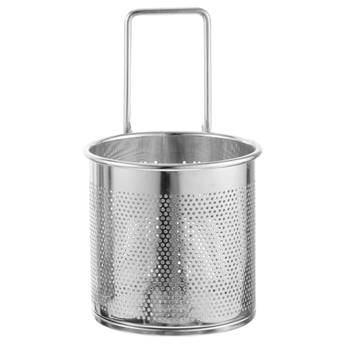 Lurrose Mesh Pasta Basket Stainless Steel Pasta Basket Food Strainer Deep Fry Basket Pasta Strainer Baskets for Hot Pot Noodles Dumpling Spaghetti 17X10X10CM