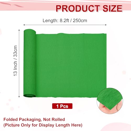Image of MECCANIXITY Crepe Paper Roll 8.2ft Long 13 Inch Wide for Wedding Ceremony Various Large Festivals Decoration, Deep Green