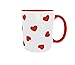 Imagen de C&P taza corazones blanco brillo con asa e inteior rojo 350 ML