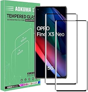 AOKUMA OPPO Find X3 Neo Tempered Glass Screen Protector, Premium 3D Curved Edge Guard Film, Edge to Edge Full Screen Cover, work with most case(Black Edge)