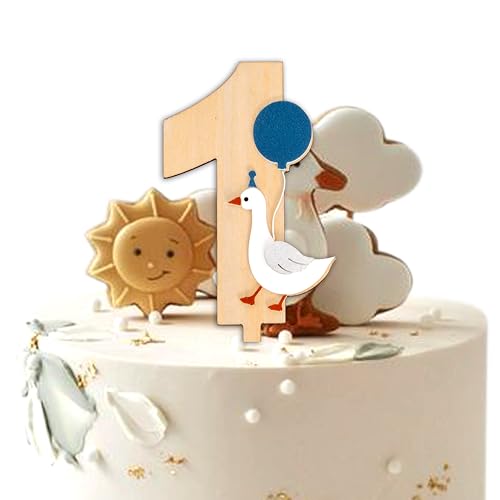 Vgaruint Wooden One Silly Goose Cake Topper