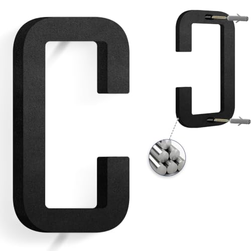 10" Aluminum Floating House Letters, Address Letters for Outside(Black C)