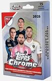 2025 Topps Chrome MLS Major League Soccer Sealed Hanger Box 15 Cards