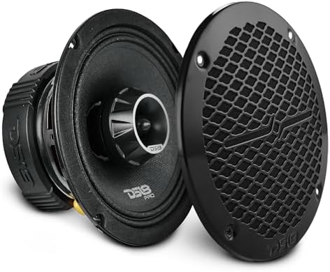 DS18 PRO-ZT6 Speaker - 6.5", 2-Way Pro Audio Midrange with Built-in Bullet Tweeter, 450W Max, 225W RMS, 4 Ohm, Red Metal Mesh Grill Included - Audio Door Speakers (1 Speaker)