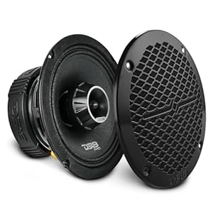 DS18 PRO-ZT6 6.5-Inch 2 Way Pro Audio Midrange Speakers with Built-in Bullet Tweeter 4-Ohms 450W Max 225W RMS Water Resistant – Black Metal Mesh Grill Included (1 Speaker)