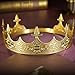 Generic King Crowns Metal Hair Band for Men Gold Crowns and Tiara for Theme Birthday Party Costume Accessories (Gold)