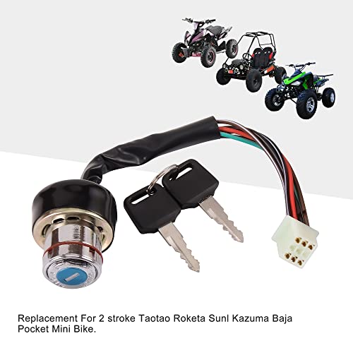 GOOFIT 6 Wire Ignition Key Switch Replacement for 50cc 90cc 110cc 125cc Taotao Sunl Kazuma Chinese ATV Quad Buggy Dune Buggies Go Karts Pocket Mini Bike