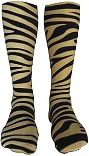 702 Unisex Men’S Socks Animal Print Zebra Work Socks Soft Socks Nonslip Running Socks For Men Hiking 50Cm