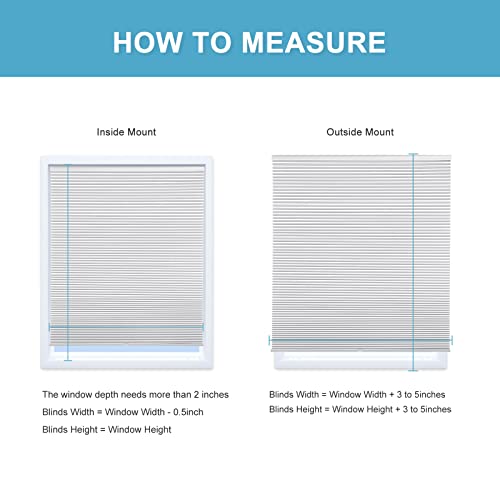 Myshade Cordless Cellular Shades，Blinds For Windows, Blackout Room Darkening Shades，Cellular Blinds, Window Blinds & Shades, Honeycomb Shades For Windows(White，46" W X 72" H) #TOP3