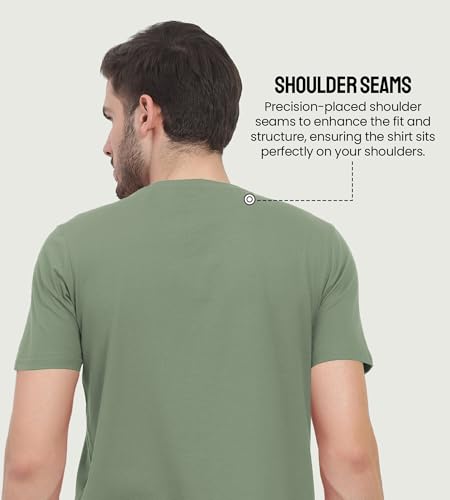 Image of Freecultr Truly Classic Organic Men's Cotton T-Shirt | Solid Round Neck Half Sleeve | Plain Stylish t Shirts | Regular Fit | Casual Comfortable T Shirt for Man