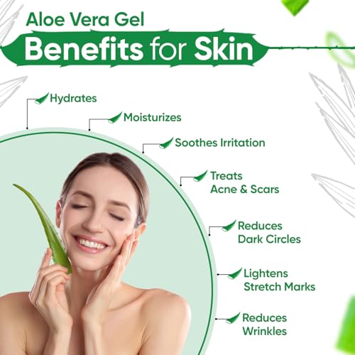 KAZIMA Aloe Vera Gel Raw - 100% Pure Natural Gel - Ideal for Skin Treatment, Face, Acne Scars, Hair Treatment, Moisturizer & Dark Circles (250 Gram)