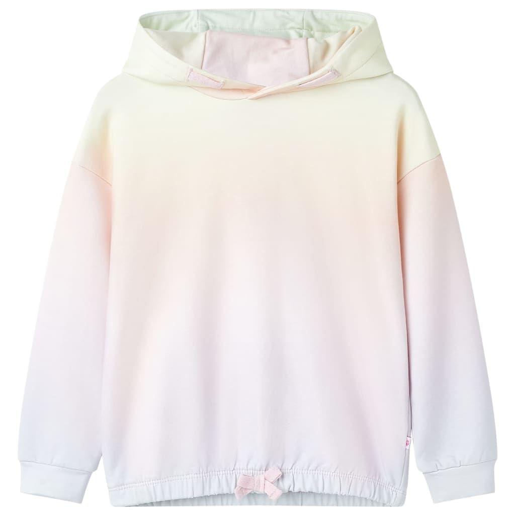 Felpa con cappuccio per bambini, colore bianco, ragazza, con cappuccio, in cotone, elastan, a maniche lunghe, con orlo elastico, per 3-4 anni